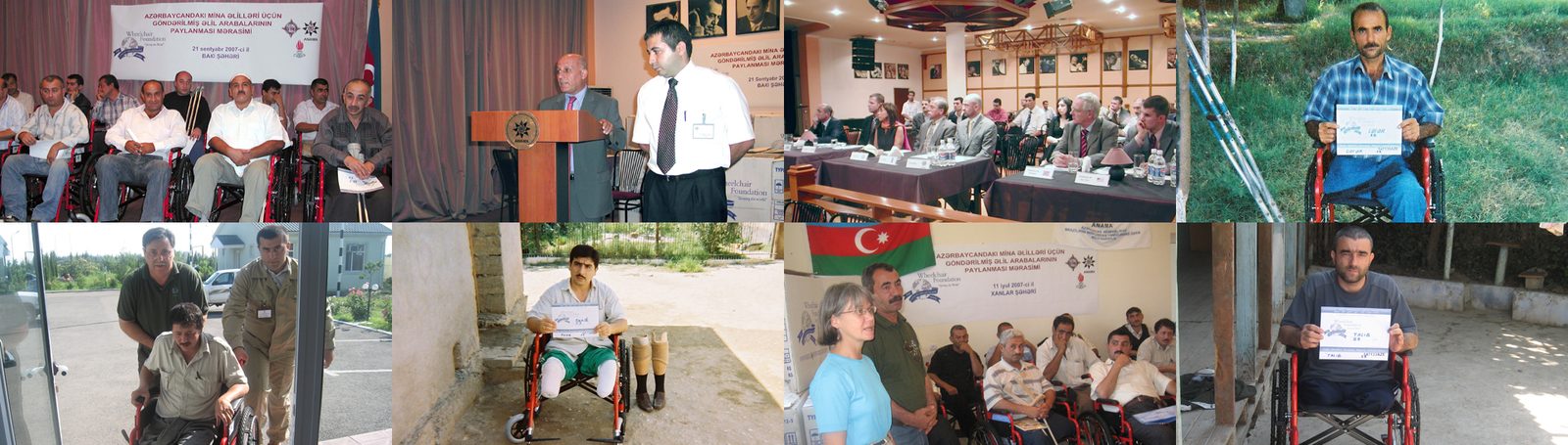 Mina qurbanlarına əlil arabalarının paylanması